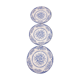 3 plates blue flower vintage English porcelain