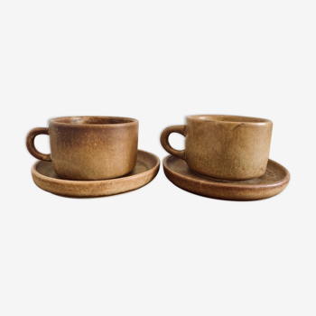 Duo of sandstone cups
