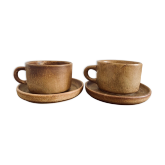 Duo of sandstone cups