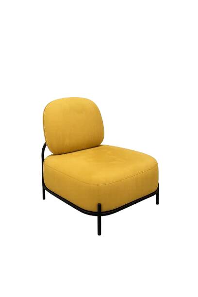 Fabric armchair with metal legs - Polly