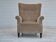 1970s, Danish highback armchair, original condition, furniture velour, bech wood.