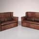 Patinated leather sofa by Gerard van den Berg for Montis, Netherlands, 1970s