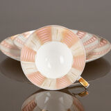 Cup and saucer set in bavaria 1950 porcelain