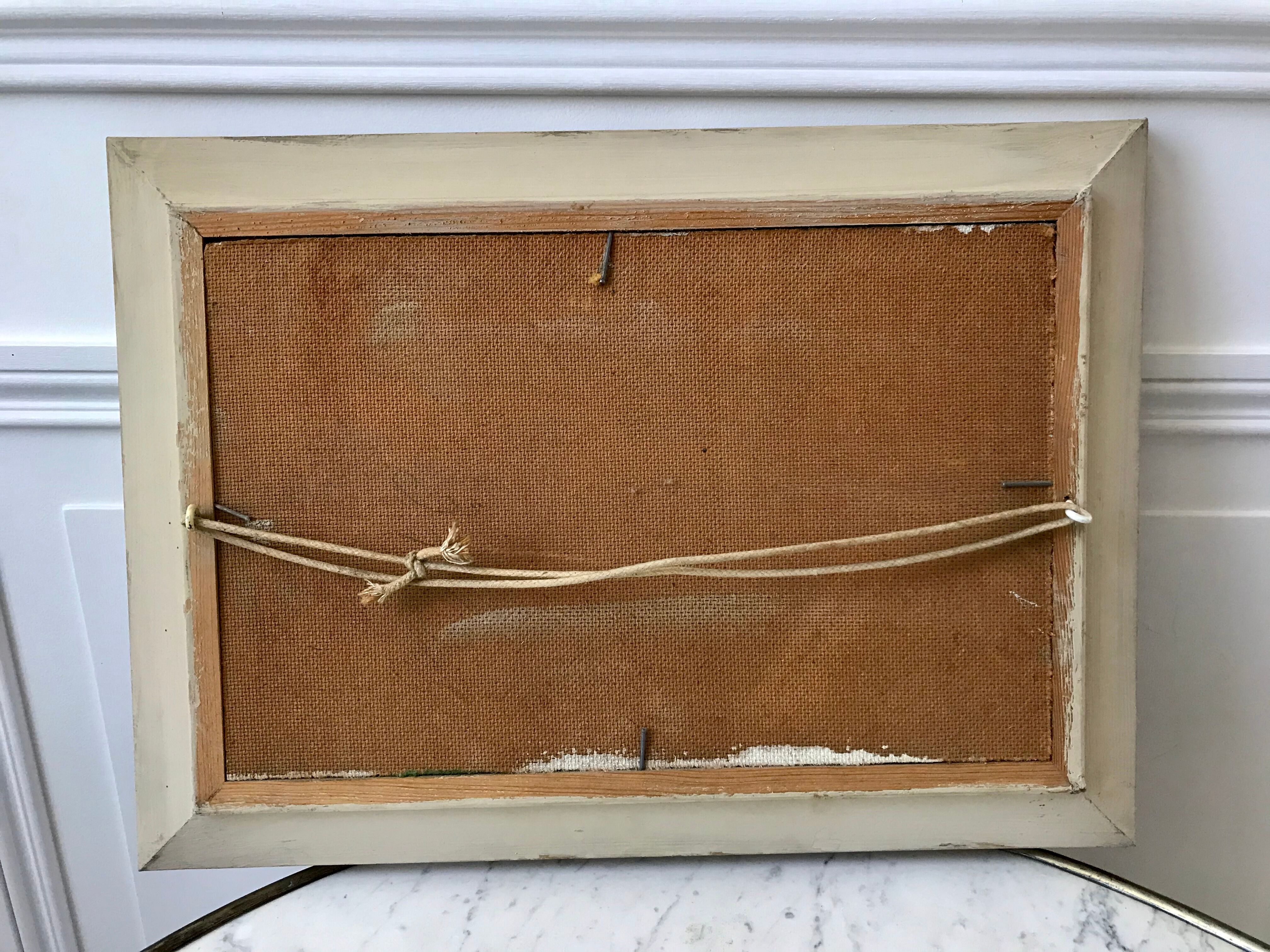 Old landscape painting calanques signed