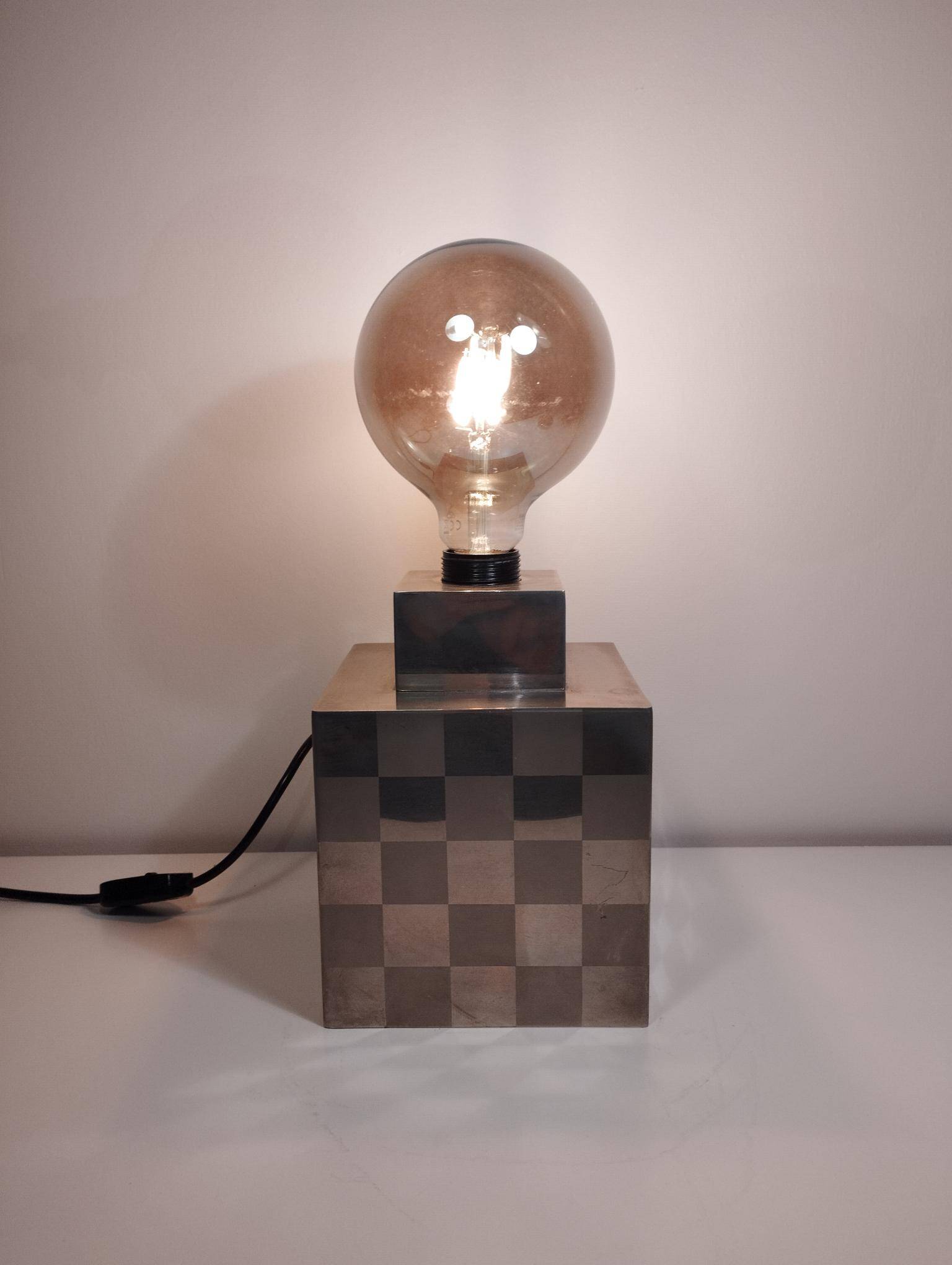 Cube lamp - checkered - Françoise Sée - Space Age Design - Vintage era - 60s / 70s