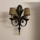 Large lily flower wrought iron wall light from the 1960s.
