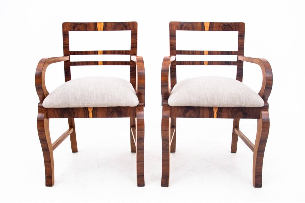Fauteuils Art Déco, Pologne, années 1930. Après rénovation.