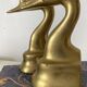 Pair of brass swan bookends