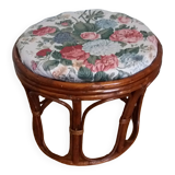 Wicker pouf with cushion