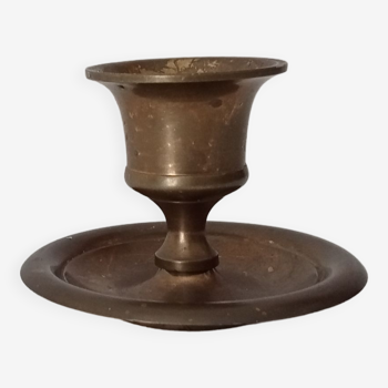 Vintage solid brass candle holder