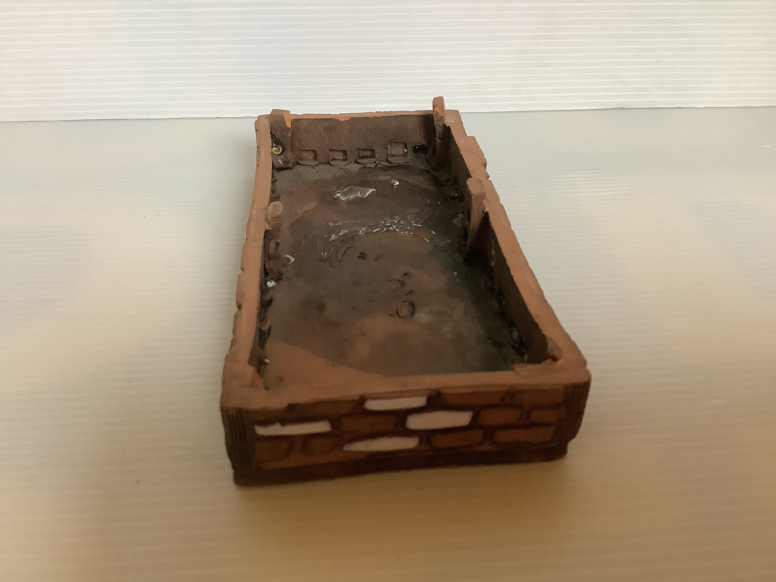 Homemade glazed terracotta candle box