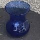 Roman vase in Persian blue blown glass, vintage Biot glassware
