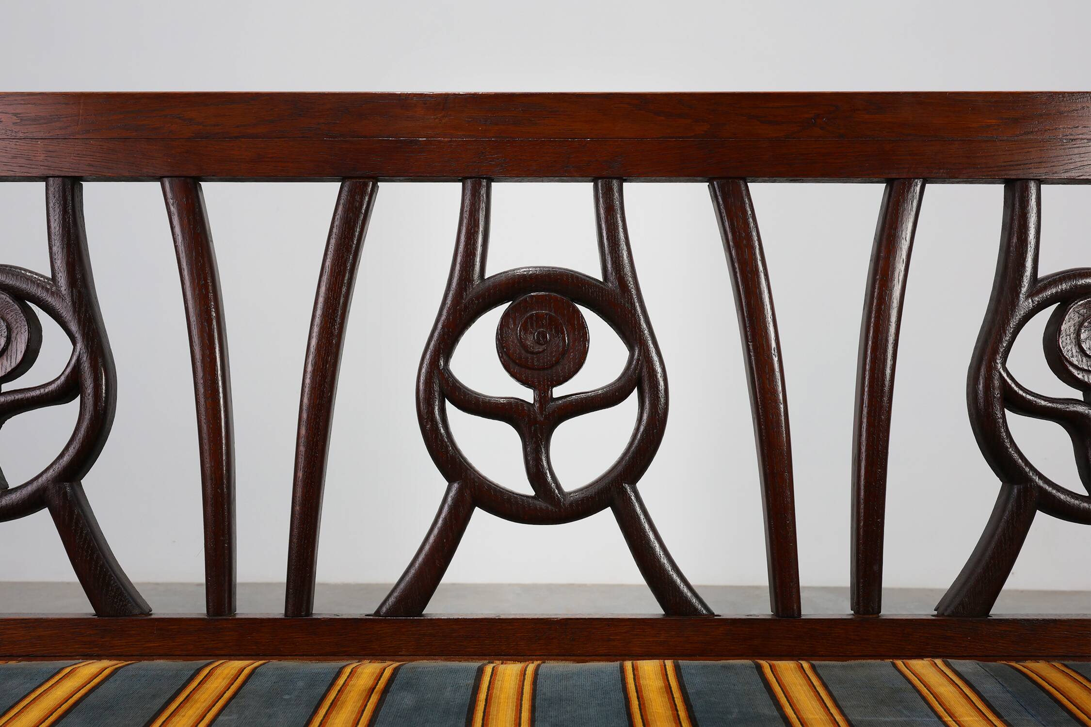 Belgium art deco bench in oak wood 1920s