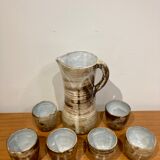 Service sandstone pitcher 6 glasses atelier dieulefit by jacques pouchain