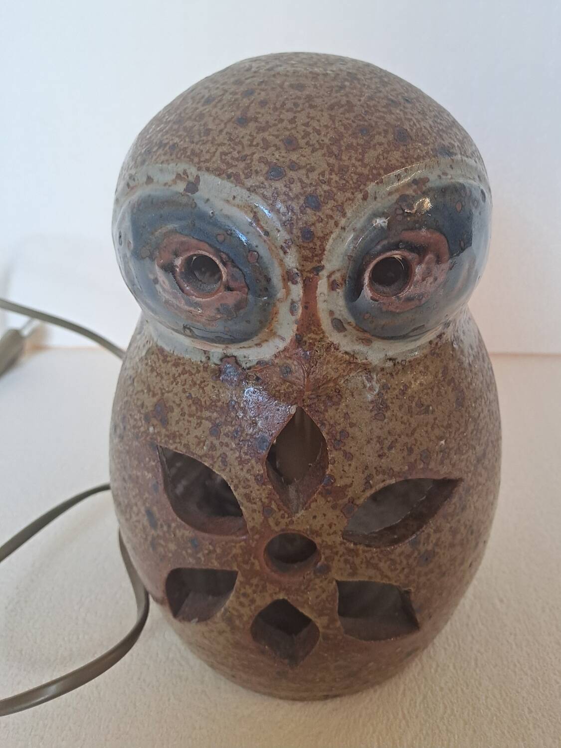 Owl lamp in stoneware from La Borne