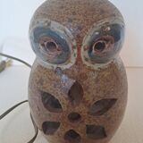 Owl lamp in stoneware from La Borne