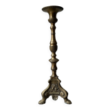 Gilded bronze candlestick with cherub trio decoration