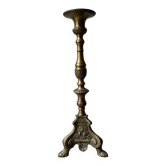 Gilded bronze candlestick with cherub trio decoration