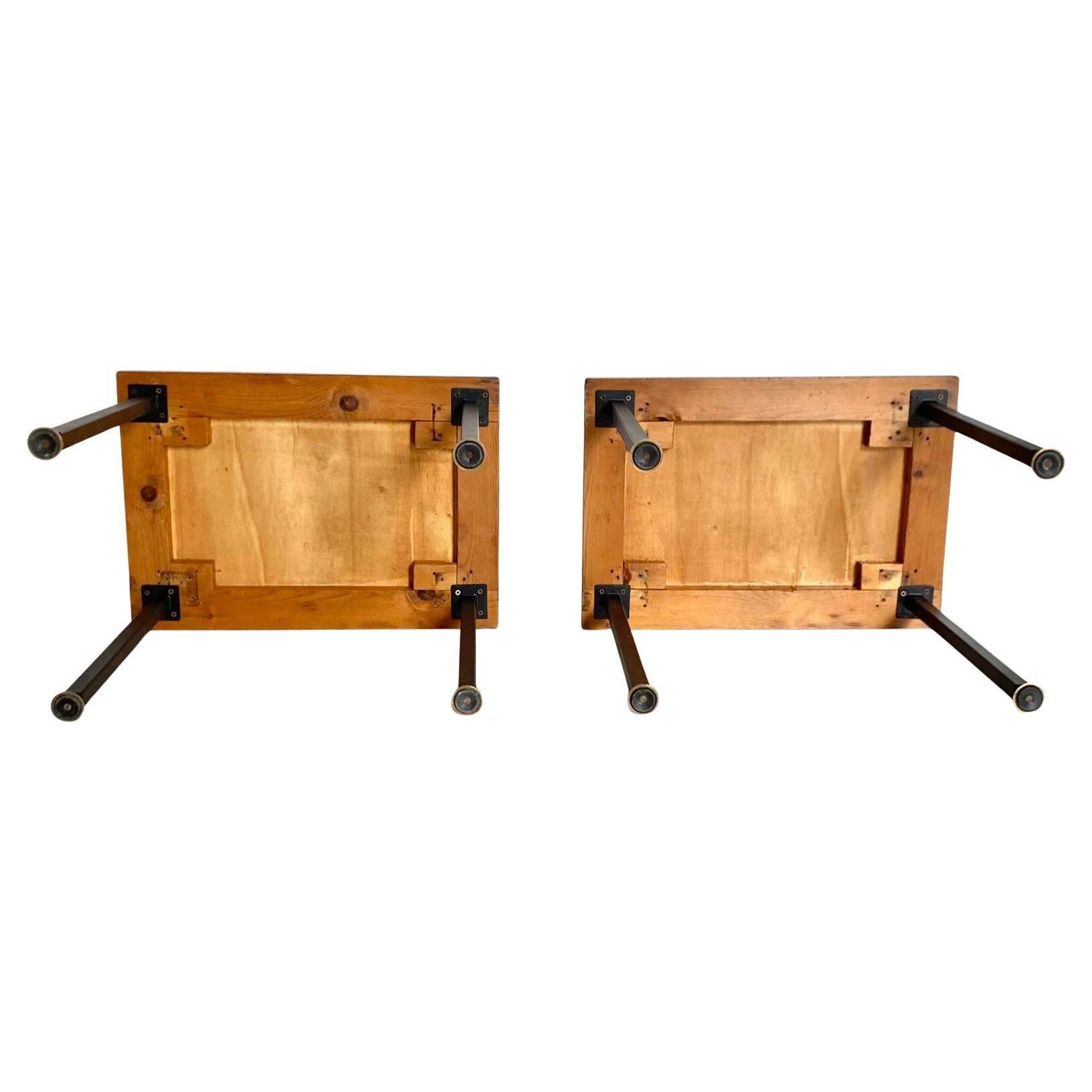 Tables d'appoint en teck du milieu du siècle, lot de deux, Italie années 1950