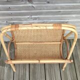Vintage magazine holder in bamboo and rattan