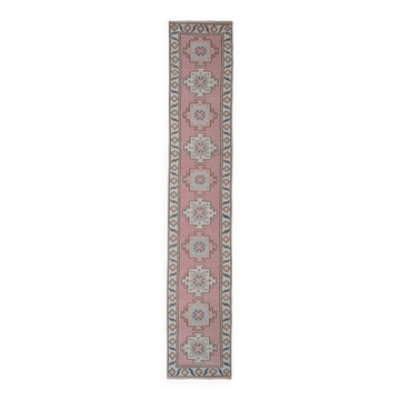 Tapis de couloir turc vintage 75x397 cm