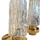 Pair of Art Deco wall sconces - moulded glass and brass