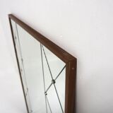 Miroir scandinave en teck, Glas & Trä, Suède, 1960, 122x82cm