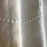 Linen thread sheet embroidered with polka dots without monogram 1950
