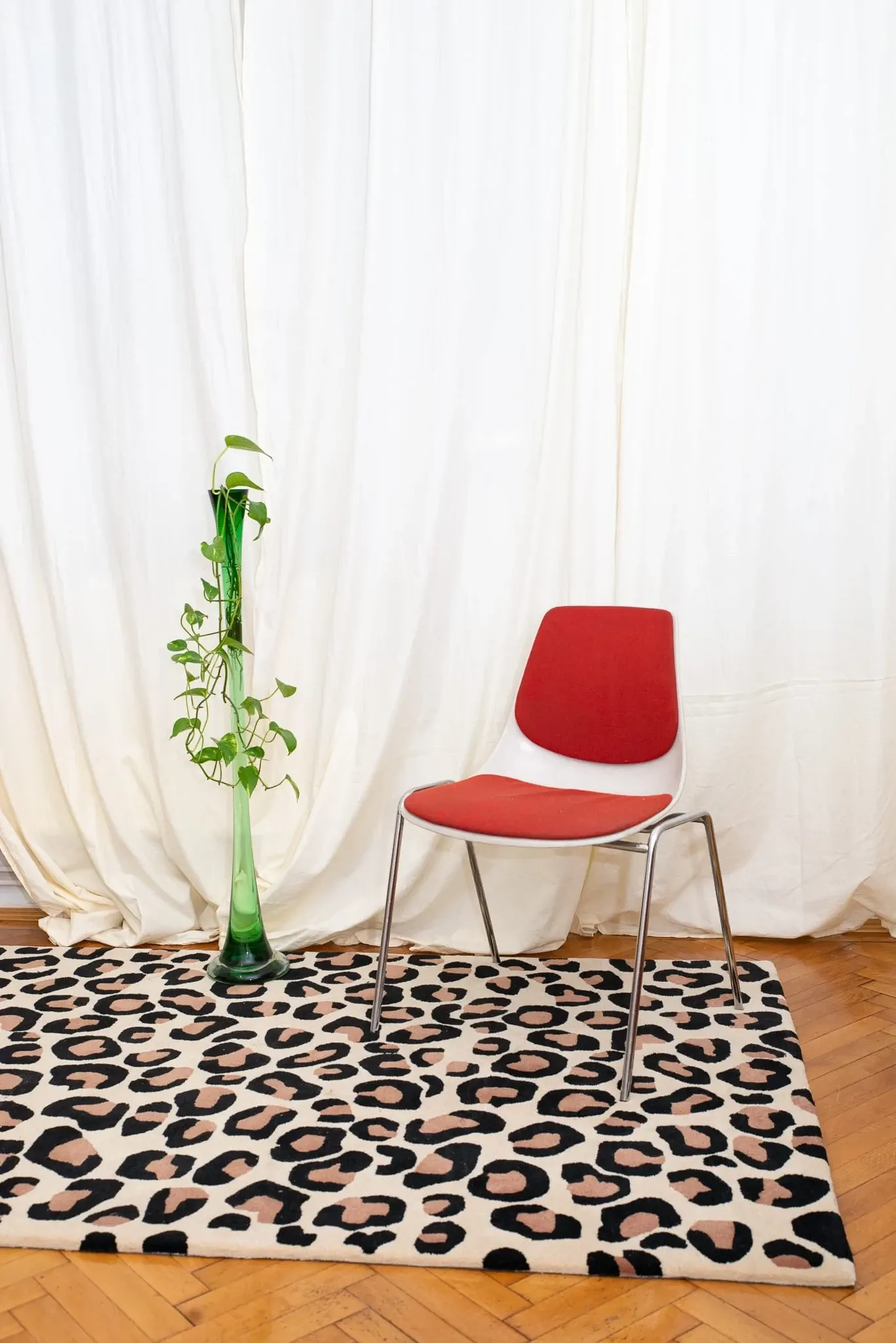 Leopard print rug