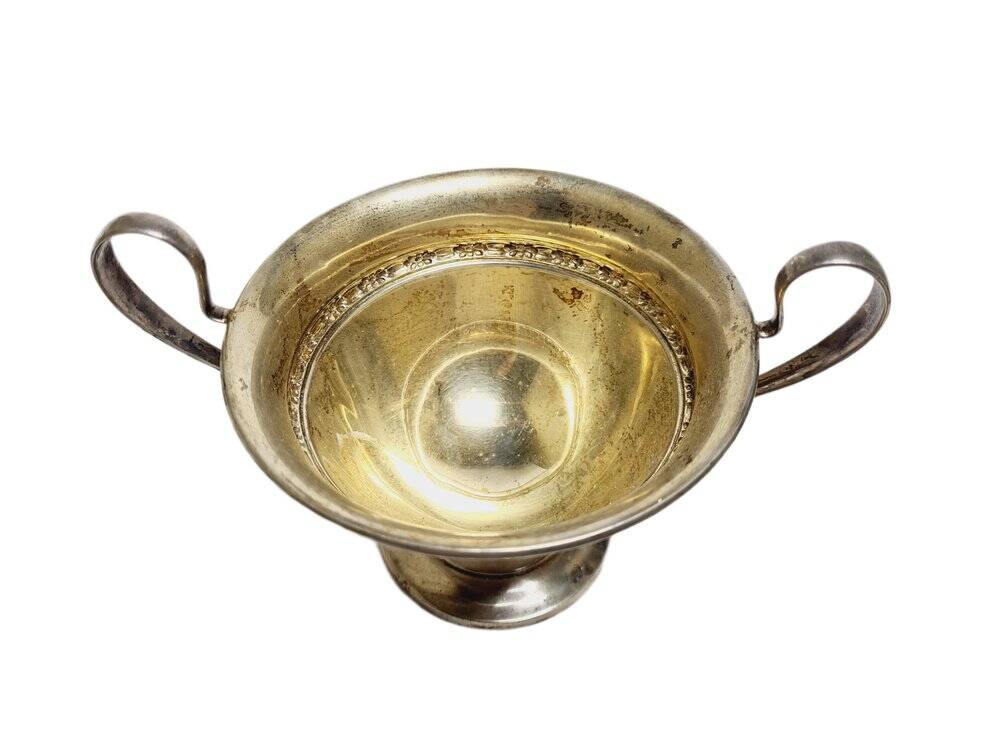 Bol à sucre en argent Art Déco, années 1950