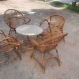 Rattan and bamboo garden furniture
