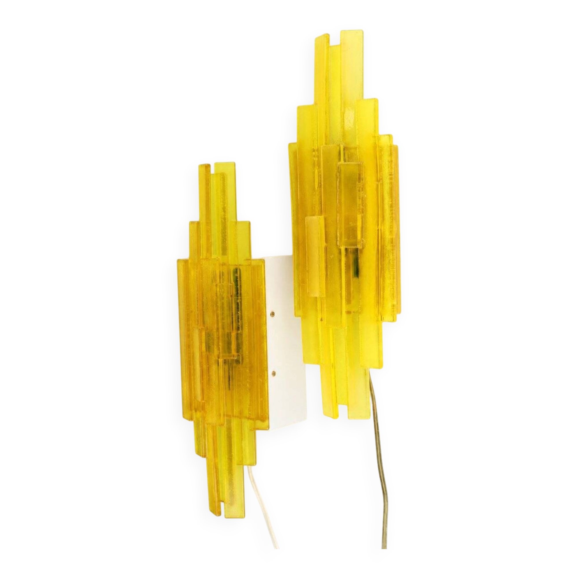 Acrylic wall lamps by Claus Bolby Cebo Industri, Denmark, 1970s, set of 2