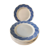 Series of 9 flat plates Saint Amand Les Eaux MDL Orcerame