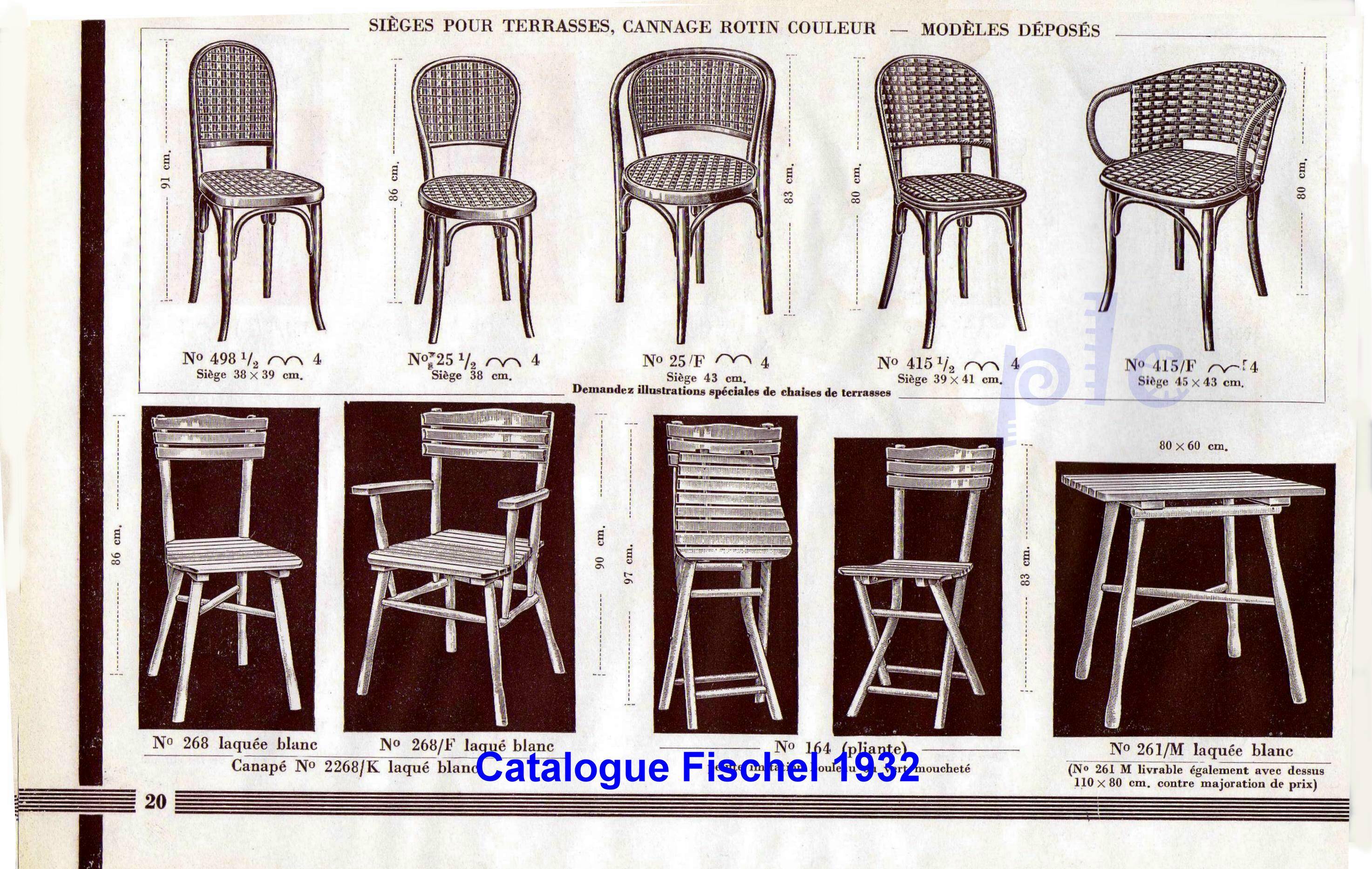 Fischel wicker terrace armchair 1930, N°415/F