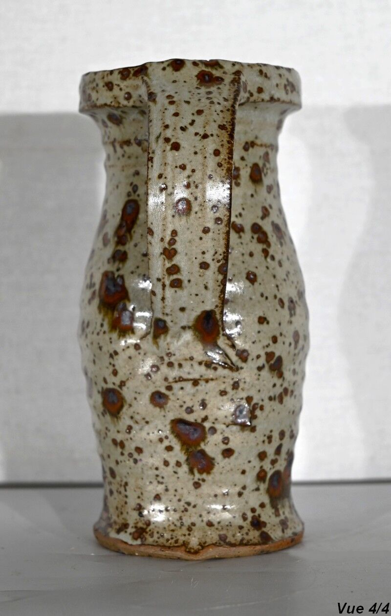 Enamelled stoneware pitcher, signed G. Tiffoche – XXth