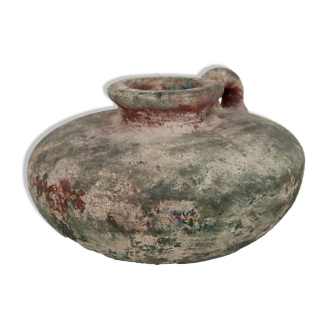 Aged patina rustic vase green