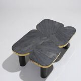 Slate and brass coffee table, 1990s