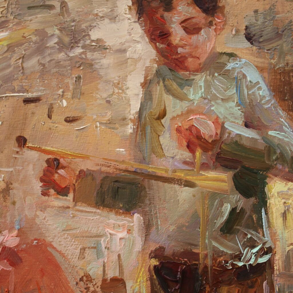 Painting signed in the impressionist style from 20th century