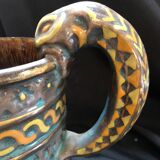 Roy Gralon pitcher by René Quillivic (1879-1969) Henriot Quimper earthenware work from the 60s