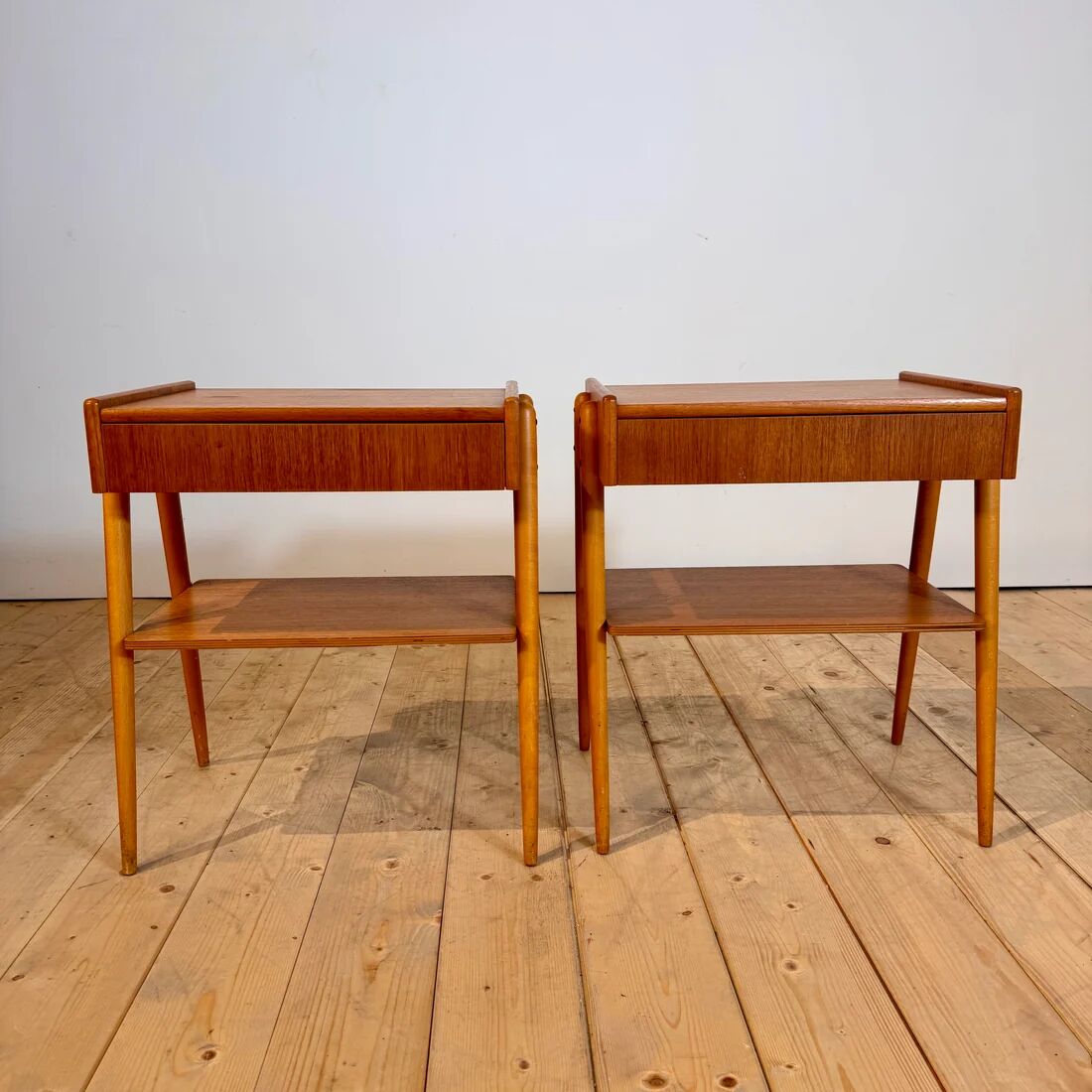 Pair of Danish oak bedside tables, 1960s