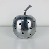 Aluminium apple sculpture, 1970s, candle holder