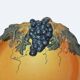 Danish Hand-crafted Art Nouveau Grape Decorated Platter by P. Ipsens Enke