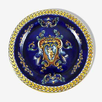 Gien blue Renaissance décor plate
