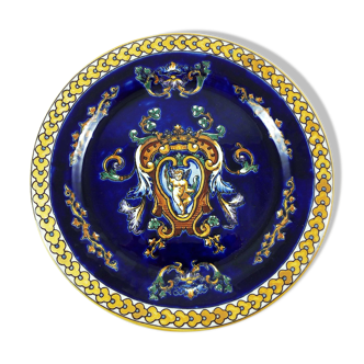 Gien blue Renaissance décor plate