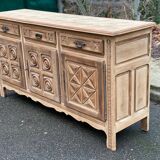 Brutalist art deco diamond point sideboard 198cm