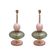 Pair of Geometric Murano Glass Table Lamps in Pink and Green,Sottsass Style