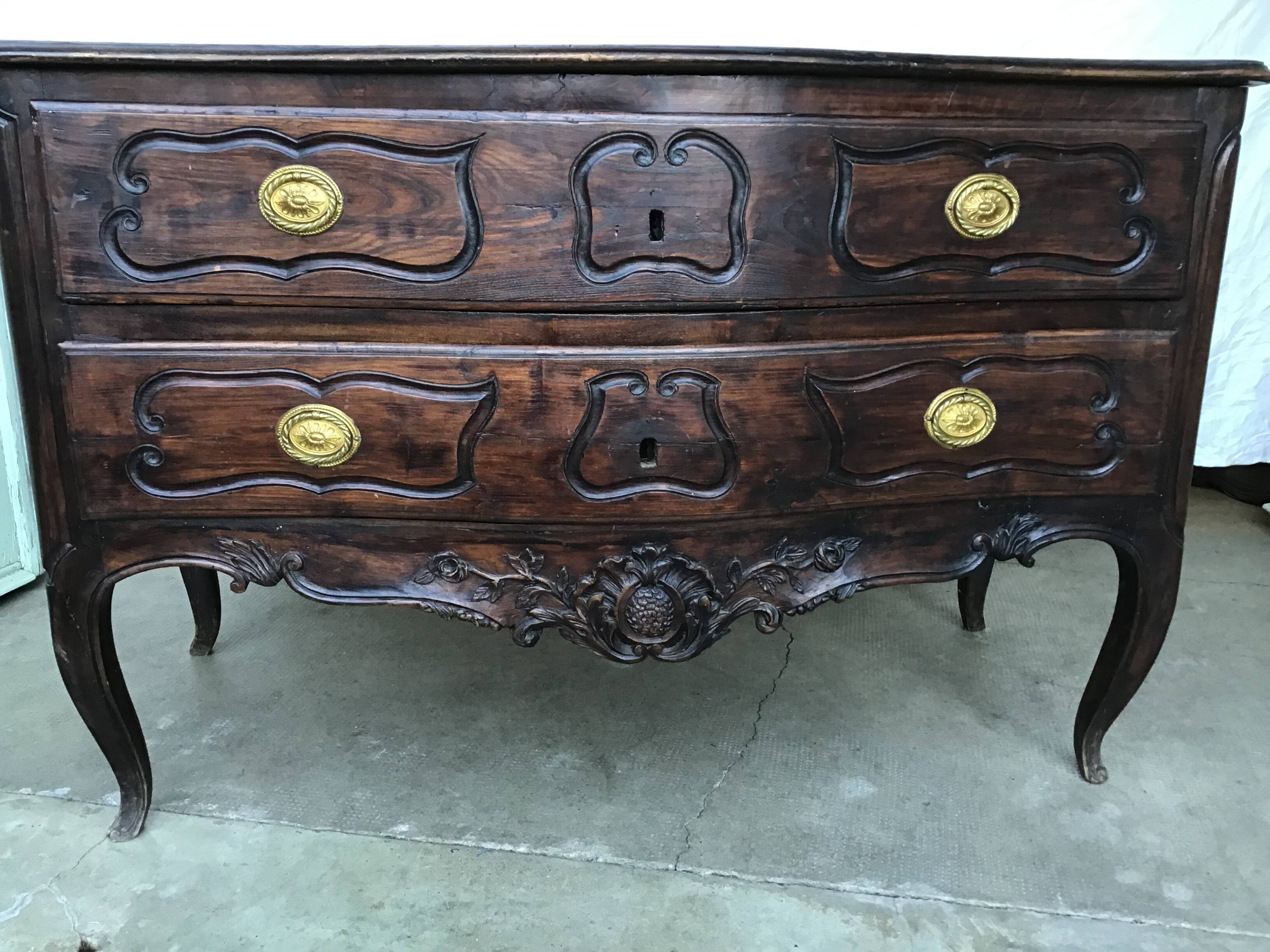 Louis XV sauté pan curved on all sides with 2 drawers on the front