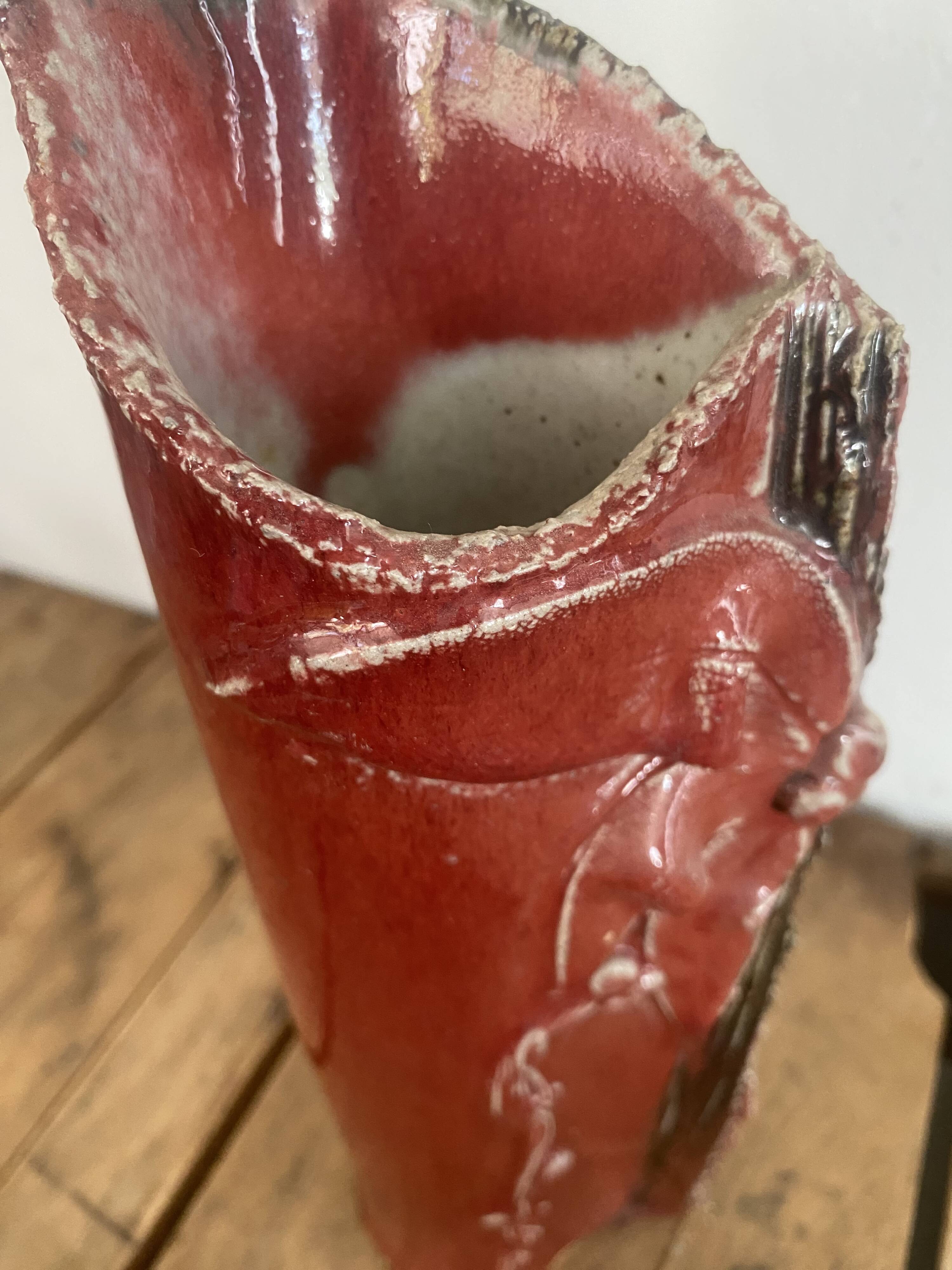 Vase grès vernissé années 80
