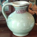 Old small glazed ceramic pottery pitcher