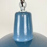 Industrial blue enamel pendant lamp, 1960s